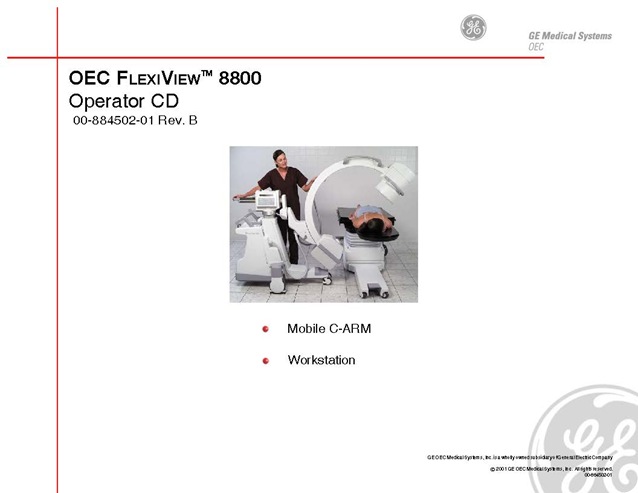 OEC FlexiView 8800 Mobile C-Arm Operator's Guide